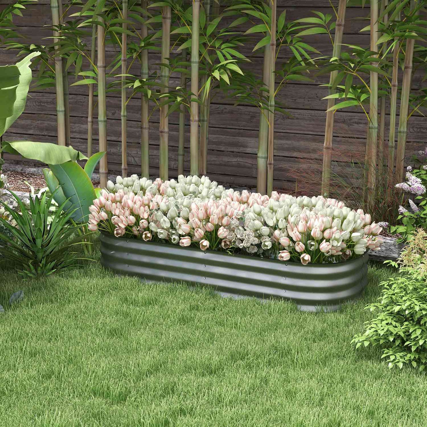 Raised metal bed, 150x62x30 cm, open base