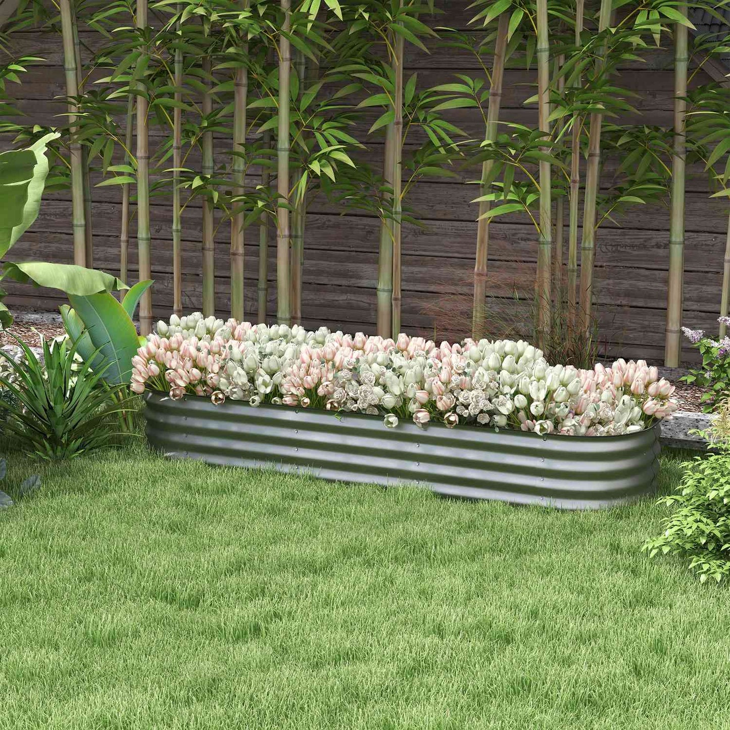 Raised metal bed, 195x62x30 cm, open bottom