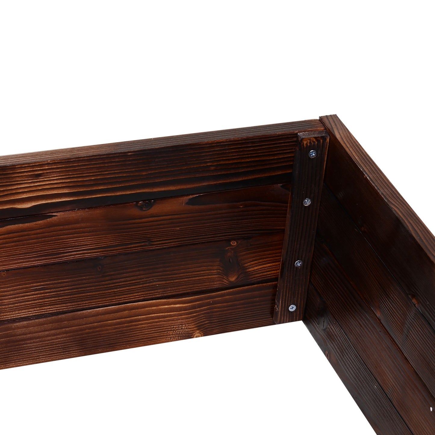 Planter box in solid wood, dark brown, 60x60x23 Cm