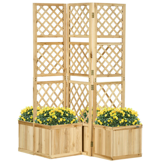 Raised bed divider with trellis & privacy screen, 133x165 Cm
