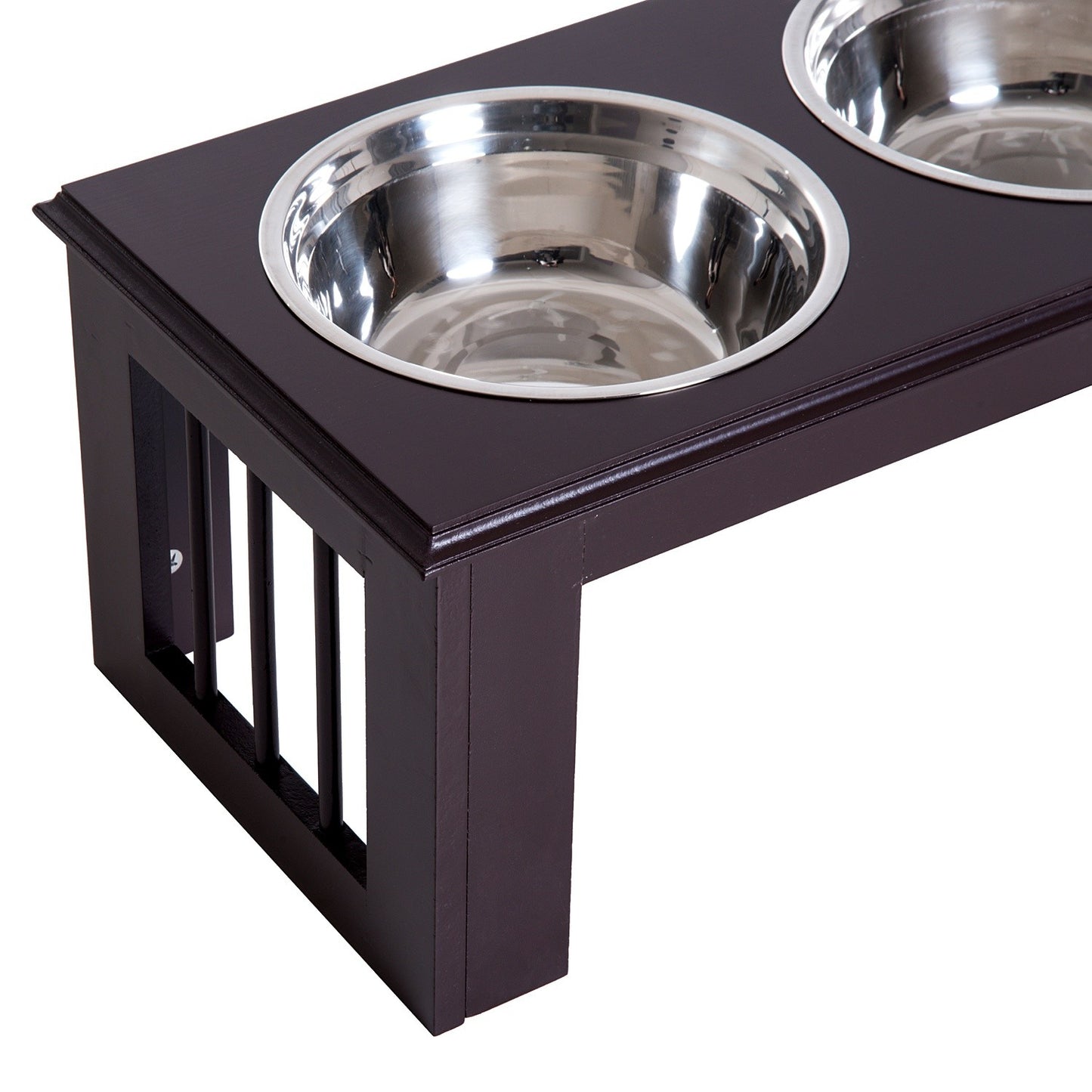 Raised Dog Bowl Stand - Stainless Steel, 23""x12""x10""