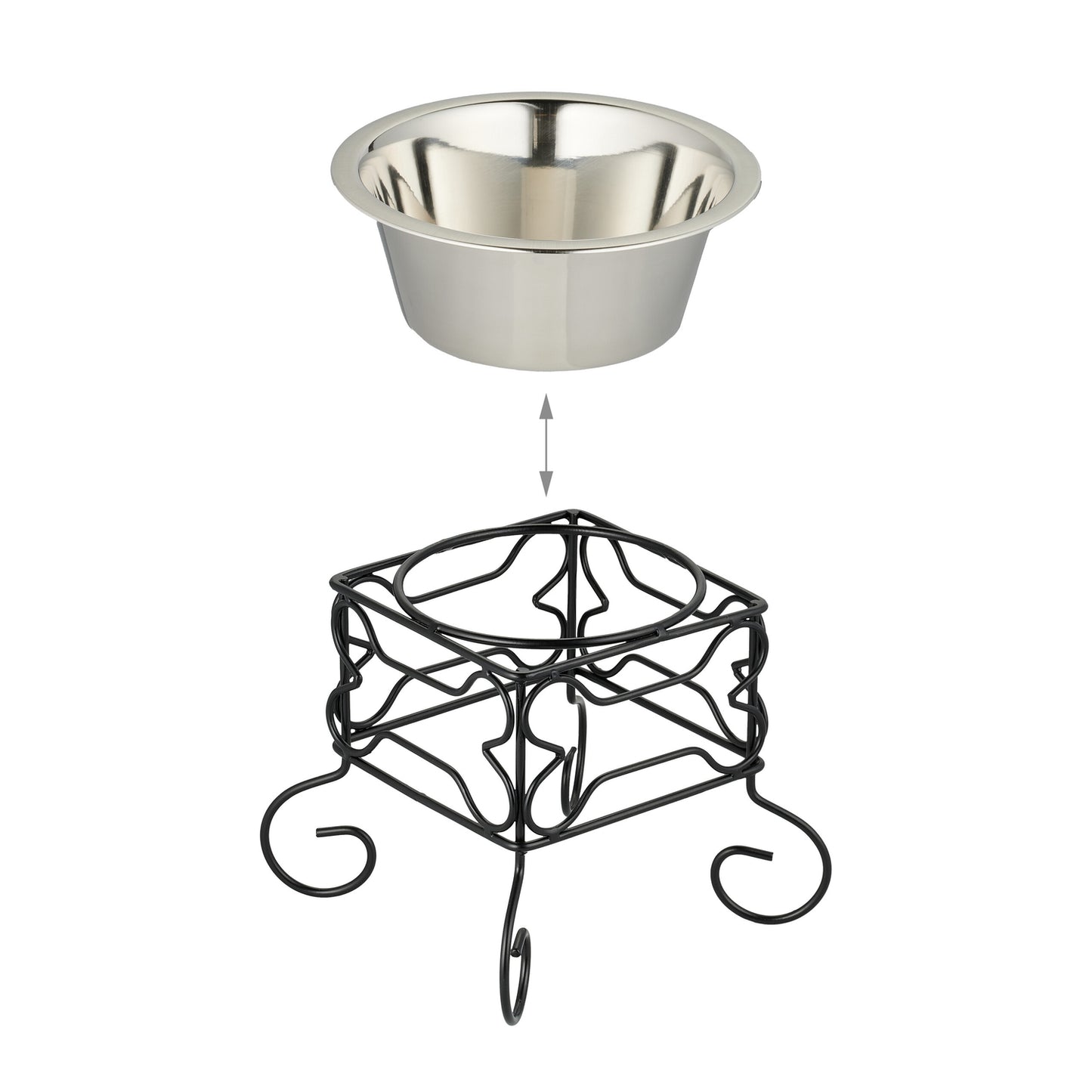 Raised Dog Bowl Stand, 700ml Stainless Steel