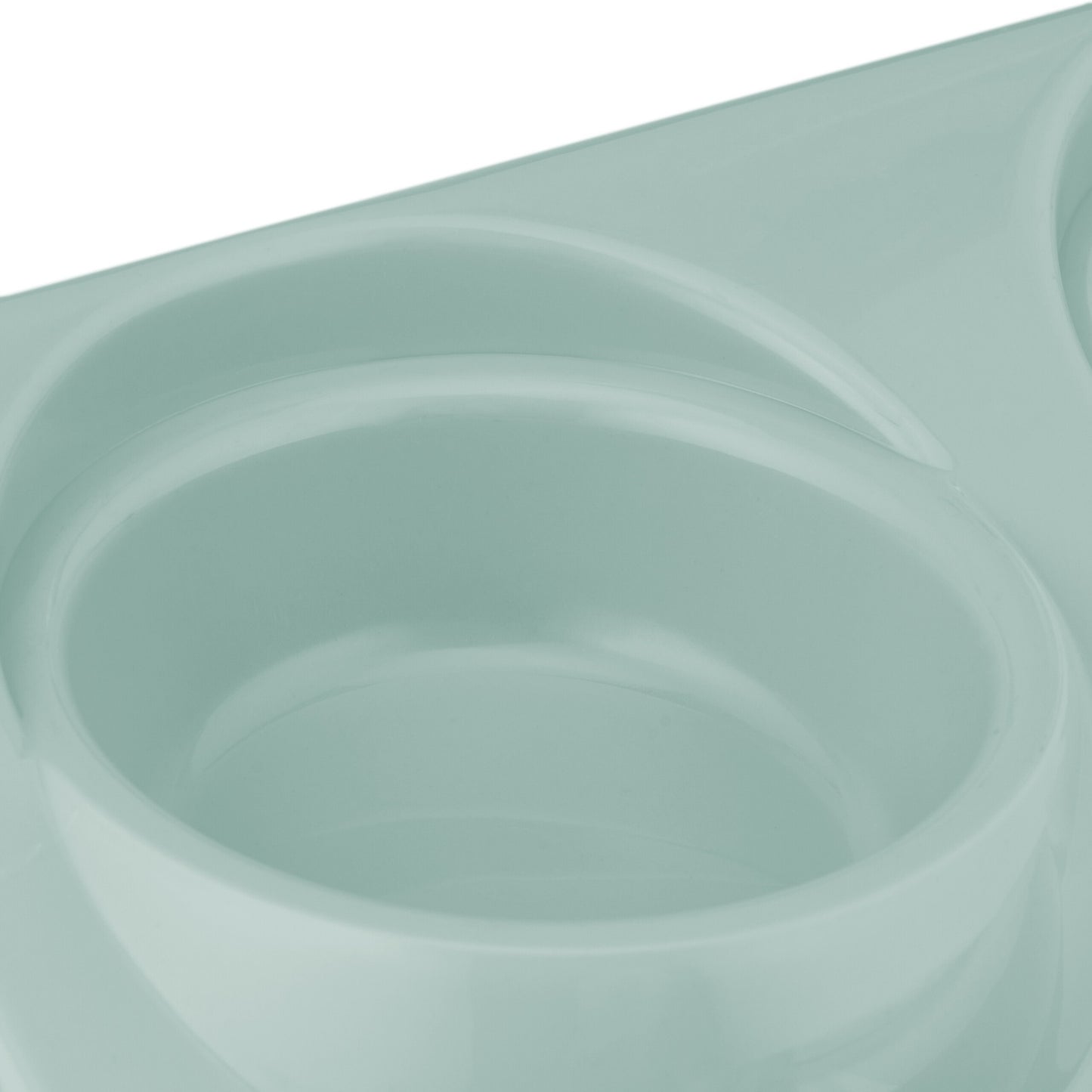 Raised Double Pet Bowl Stand with Food Catcher Rim
