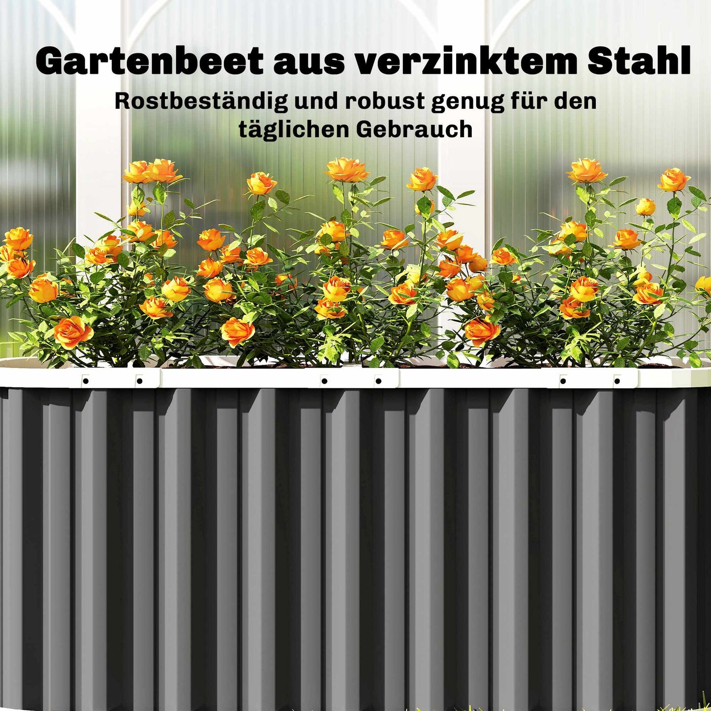 Raised Garden Bed, 61 cm Deep, Galvanized Steel