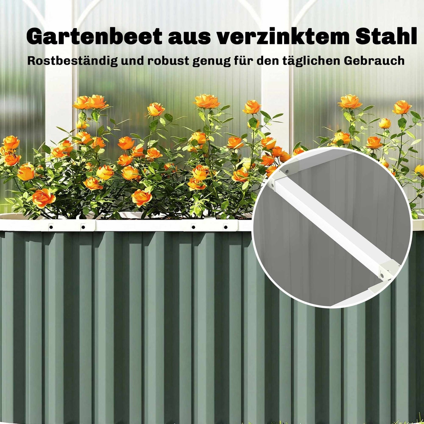 Raised Garden Bed, 61 cm Deep, Galvanized Steel
