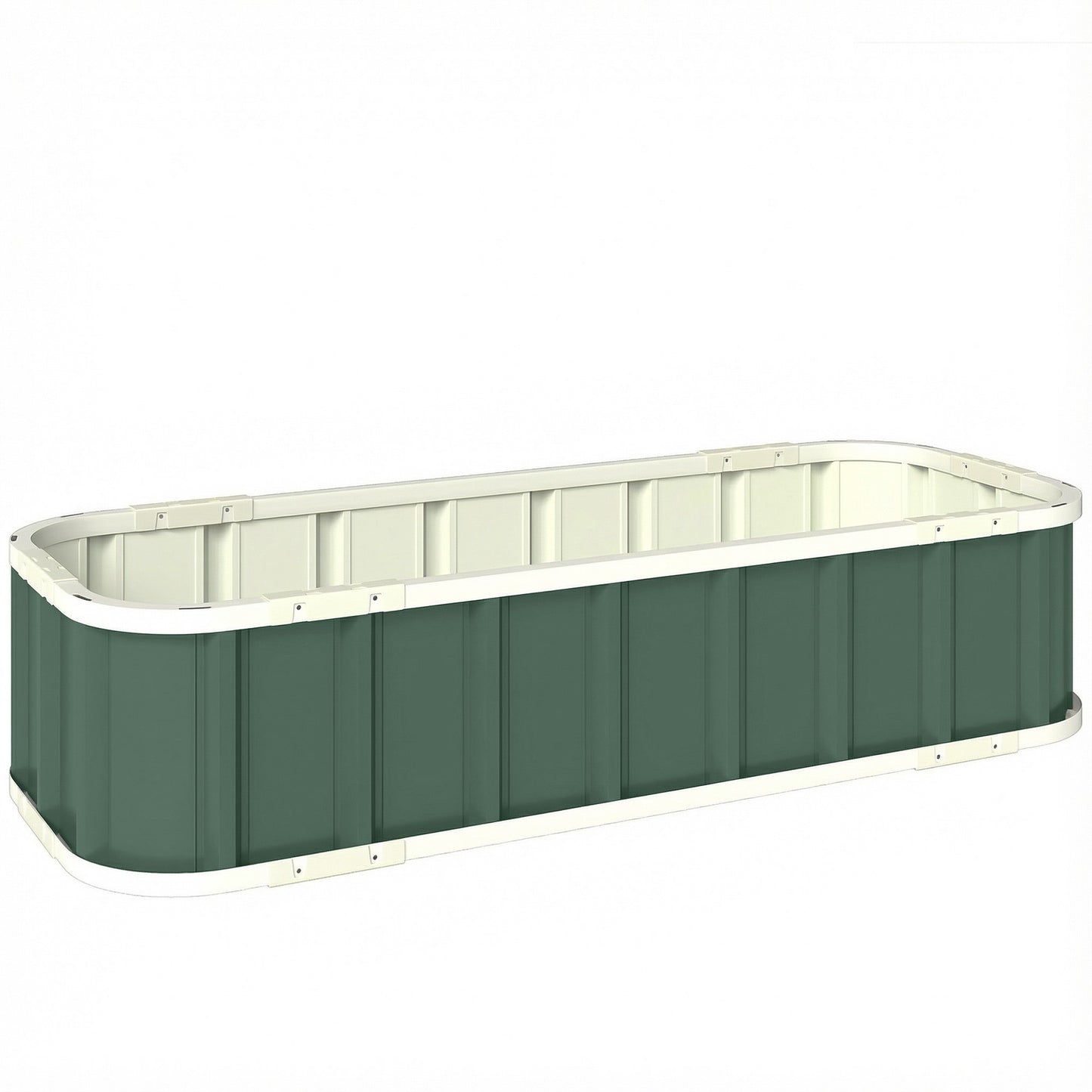 Raised Garden Bed, Galvanized Steel, Light Green, 136x52x31 cm