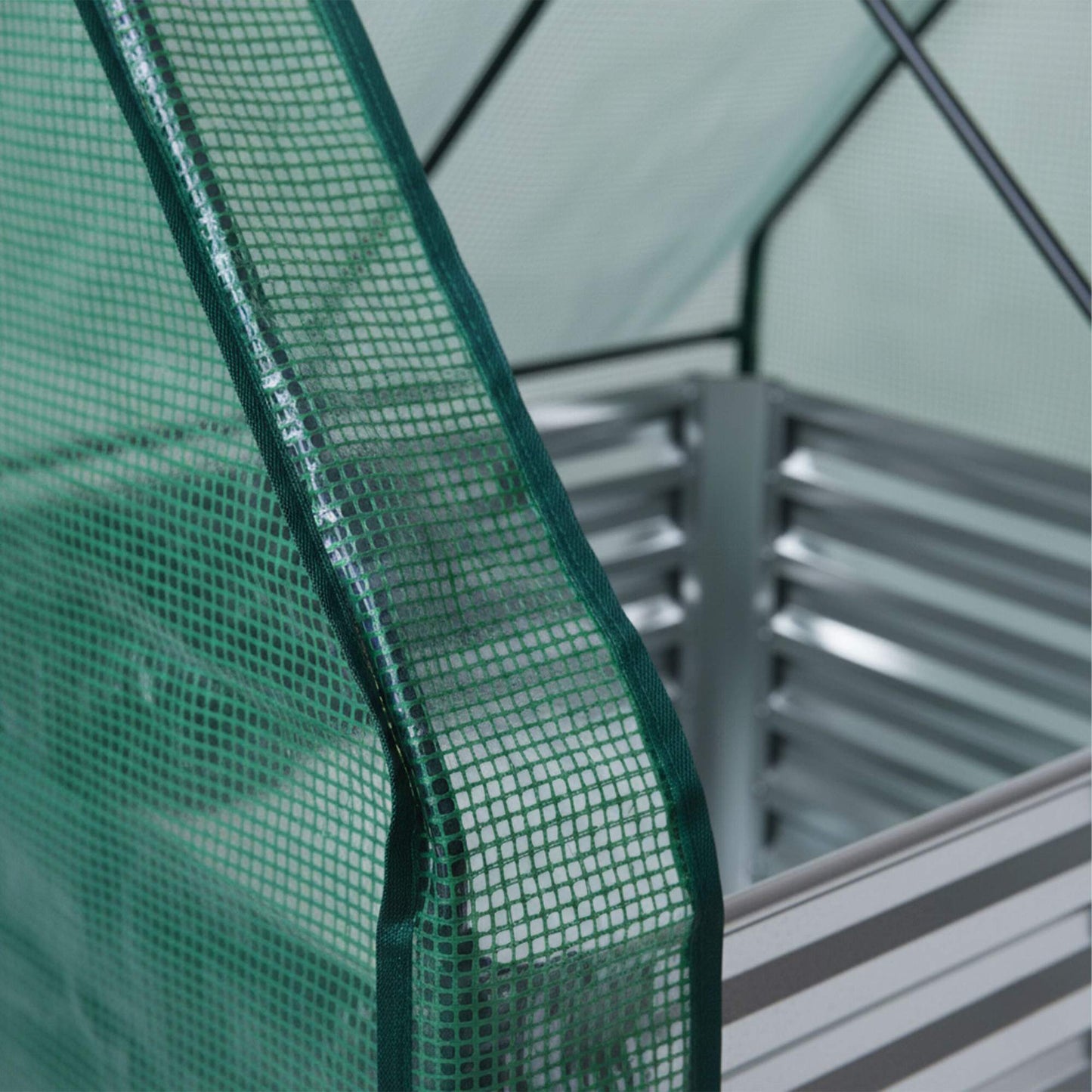 Raised Garden Bed with Greenhouse Cover, Metal