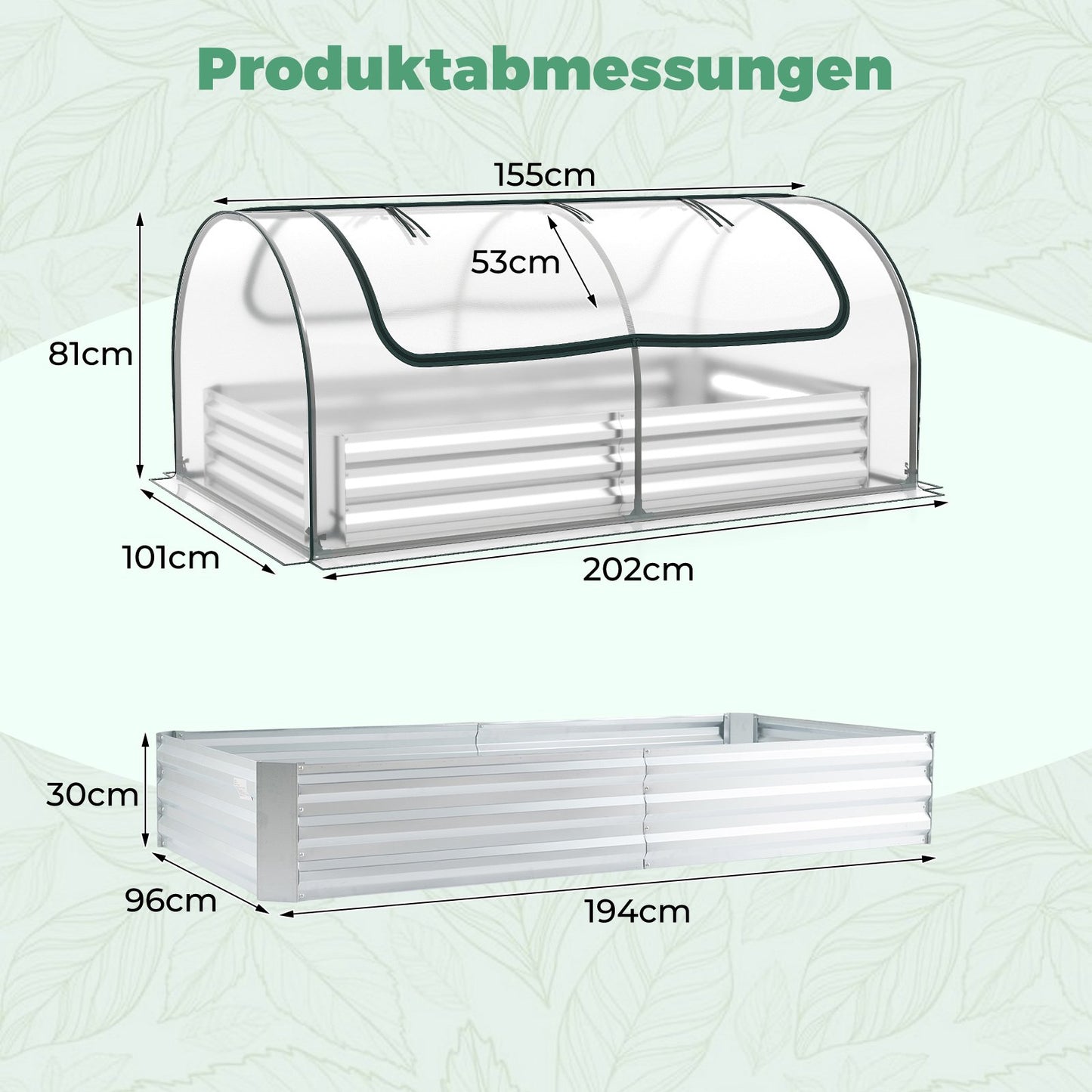 Raised Garden Bed with Removable PVC Greenhouse Cover