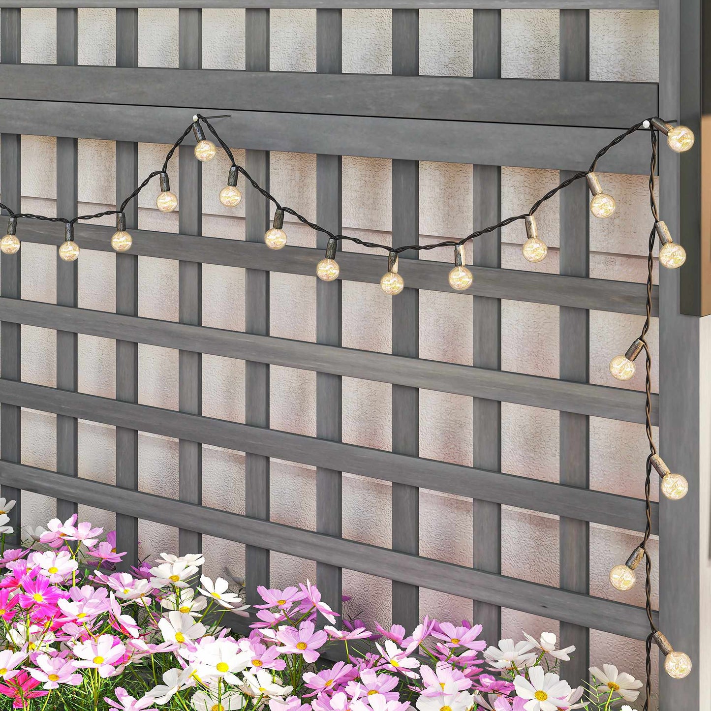 Raised Garden Bed with Trellis & Roof, Weatherproof Wood