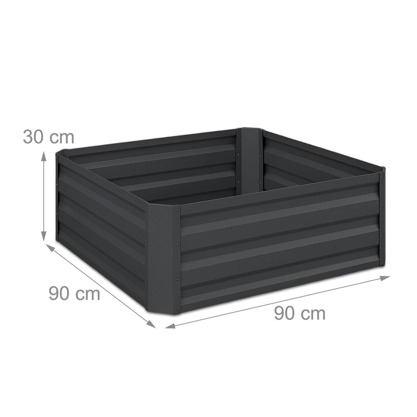 Raised Metal Flower Bed – Rectangular, Galvanized