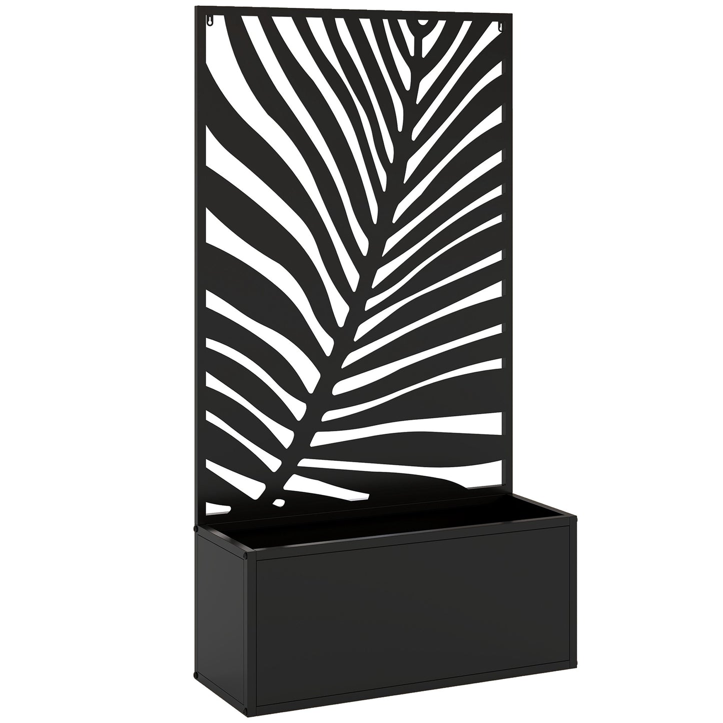 Raised Planter Box with Trellis, Metal, 61 x 23 x 113 cm