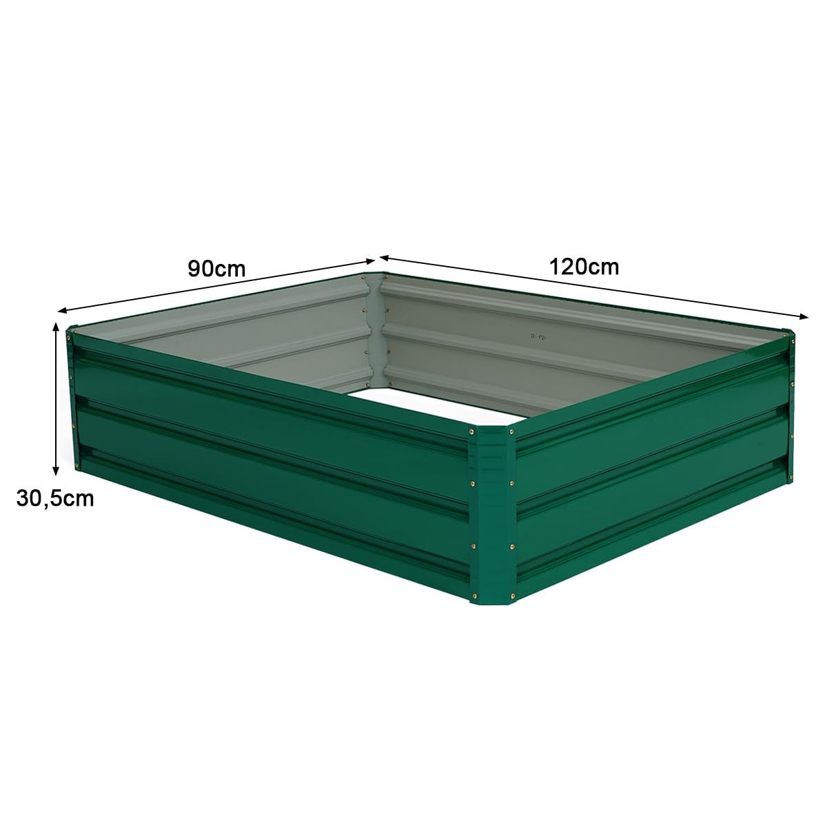 Raised Steel Garden Bed for Vegetables, Herbs, Flowers 120x90x30.5 cm