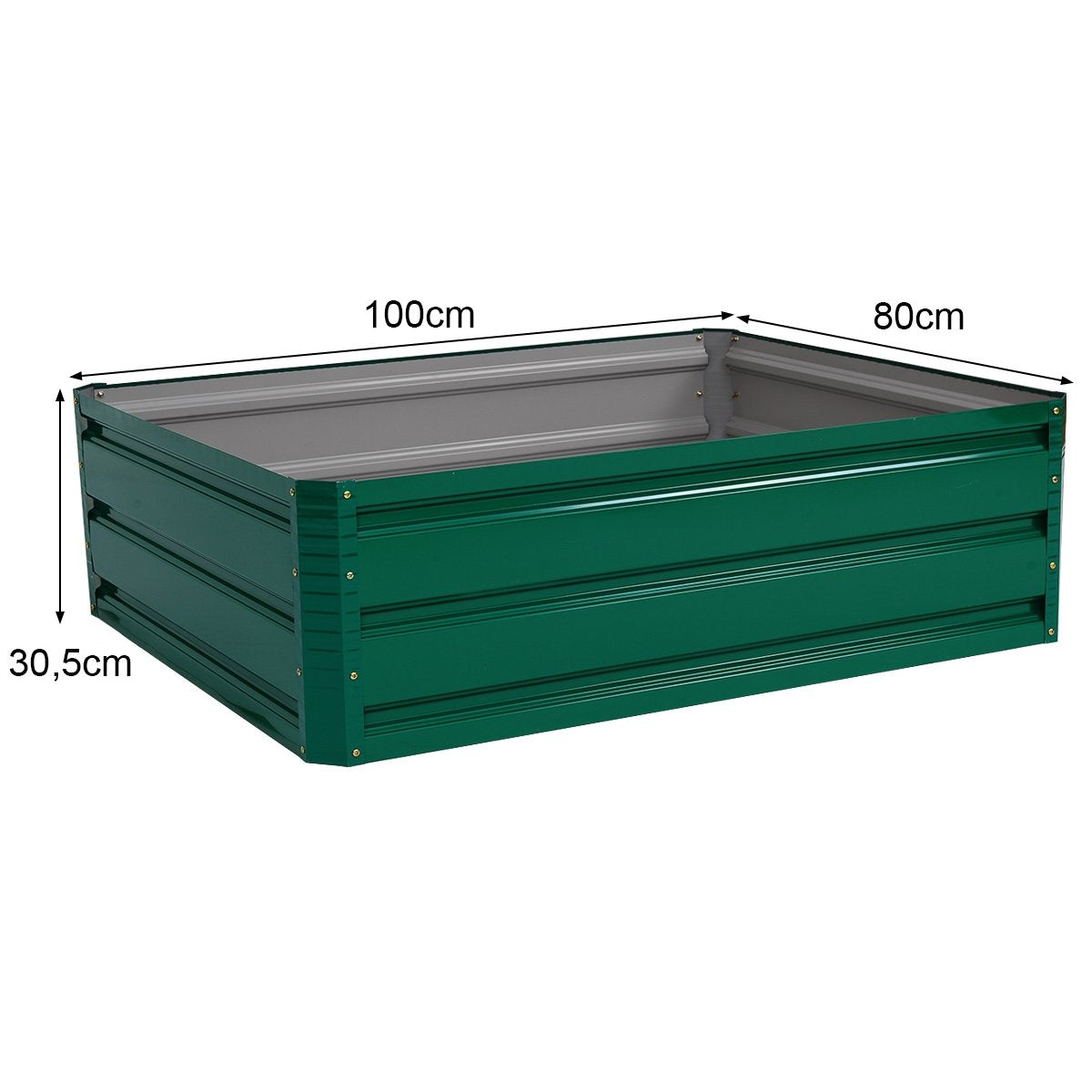 Raised Steel Planter Box for Vegetables and Herbs, 100x30.5x80 cm