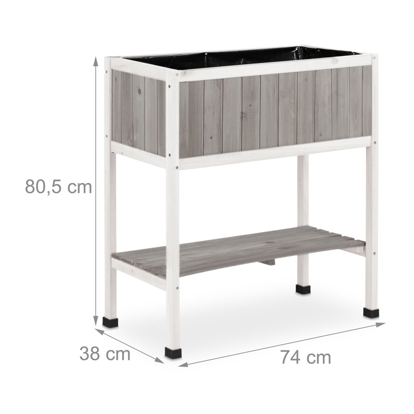 Raised Wooden Planter Box with Removable Liner