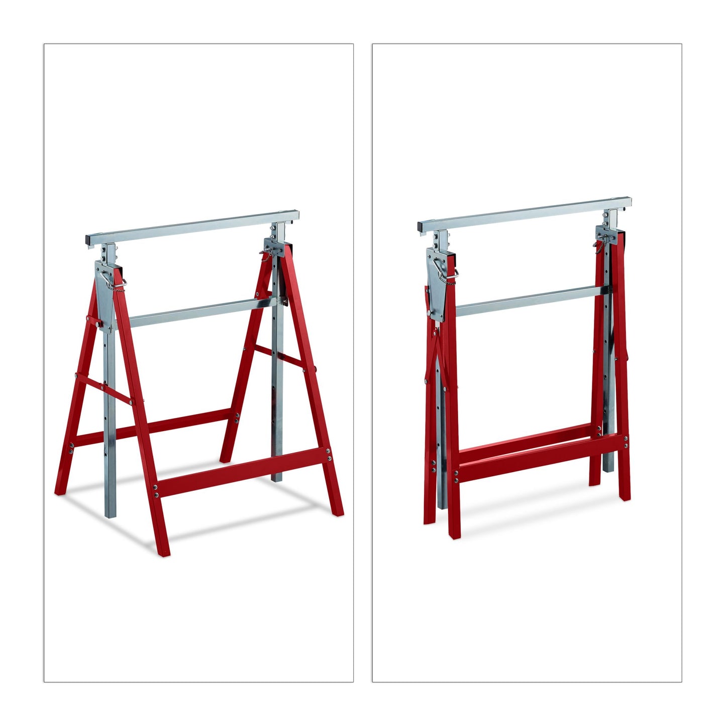 Raised and lowered work trestle set of 2
