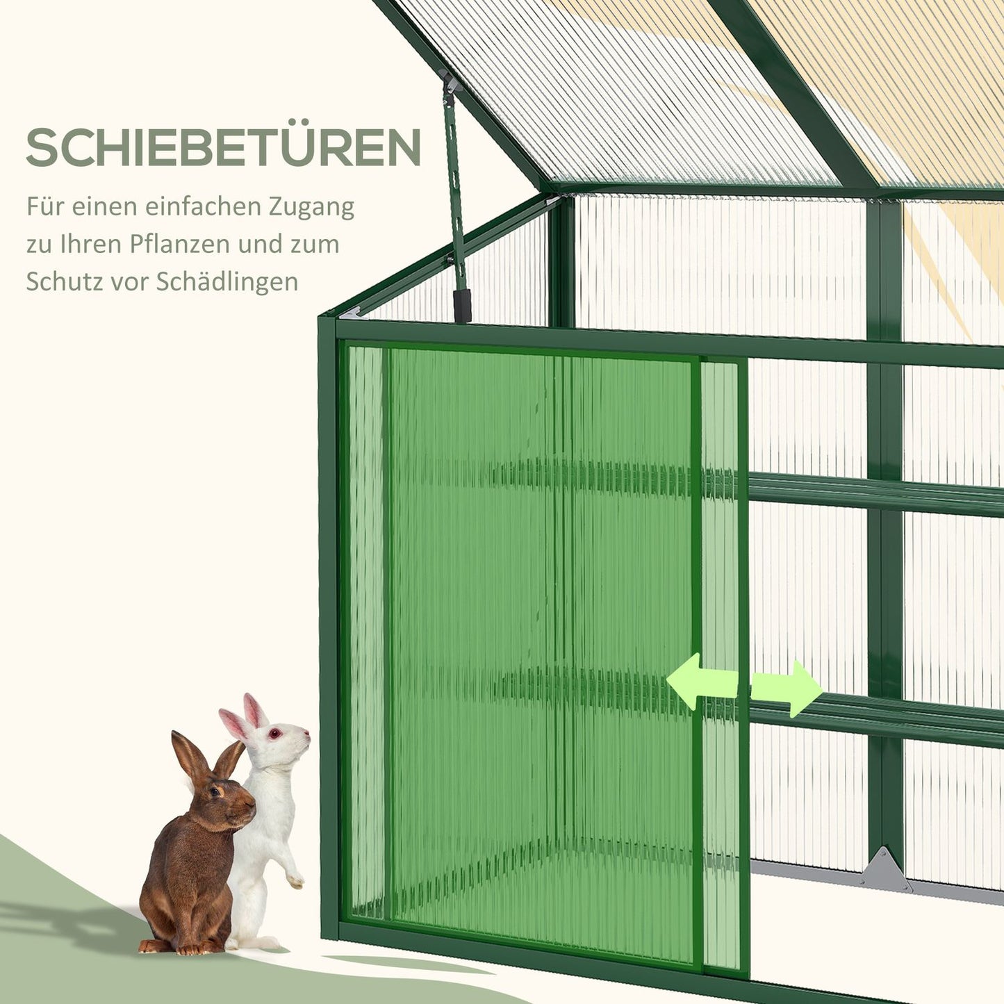 Greenhouse raised bed with shelves - aluminum and polycarbonate