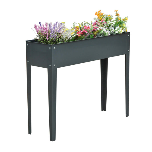 Metal garden bed - 100x30x80 cm, with drainage