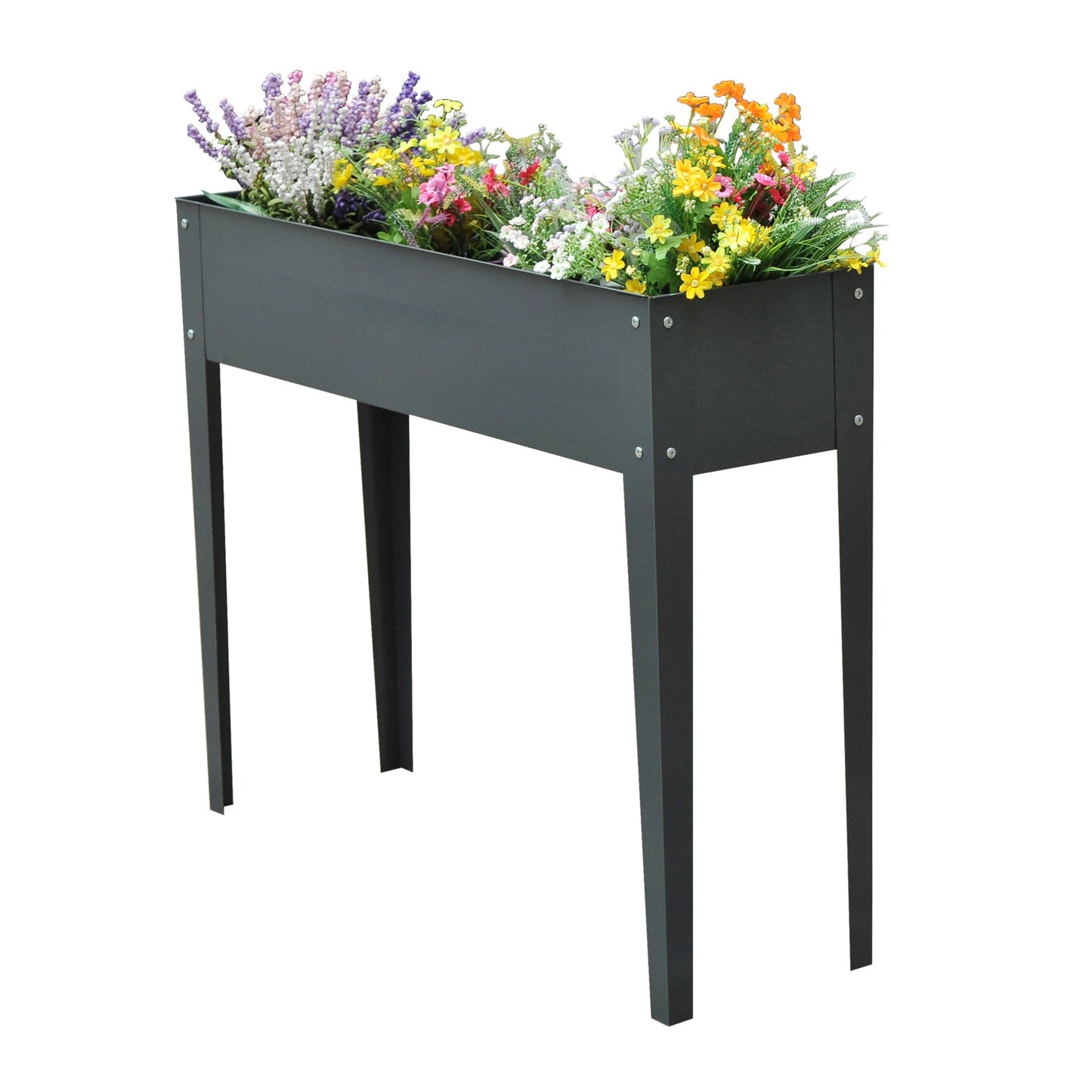 Metal garden bed - 100x30x80 cm, with drainage