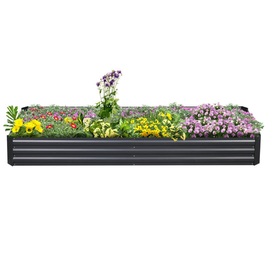 Steel garden bed - 241x90.5x30 cm, Grey