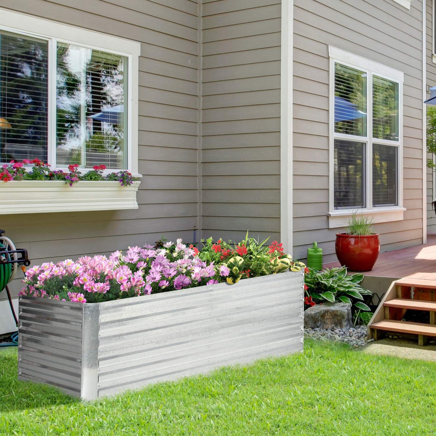 Steel garden bed - 180x90x60 cm, perfect for vegetables
