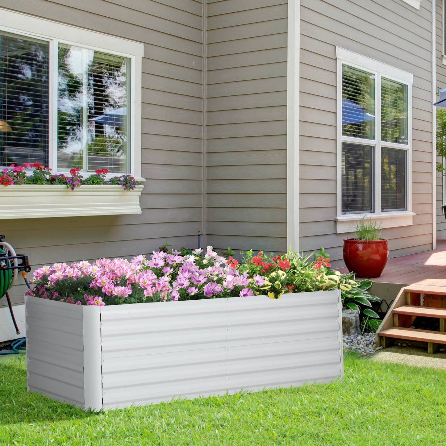 Steel garden bed - 180x90x60 cm for plants and vegetables