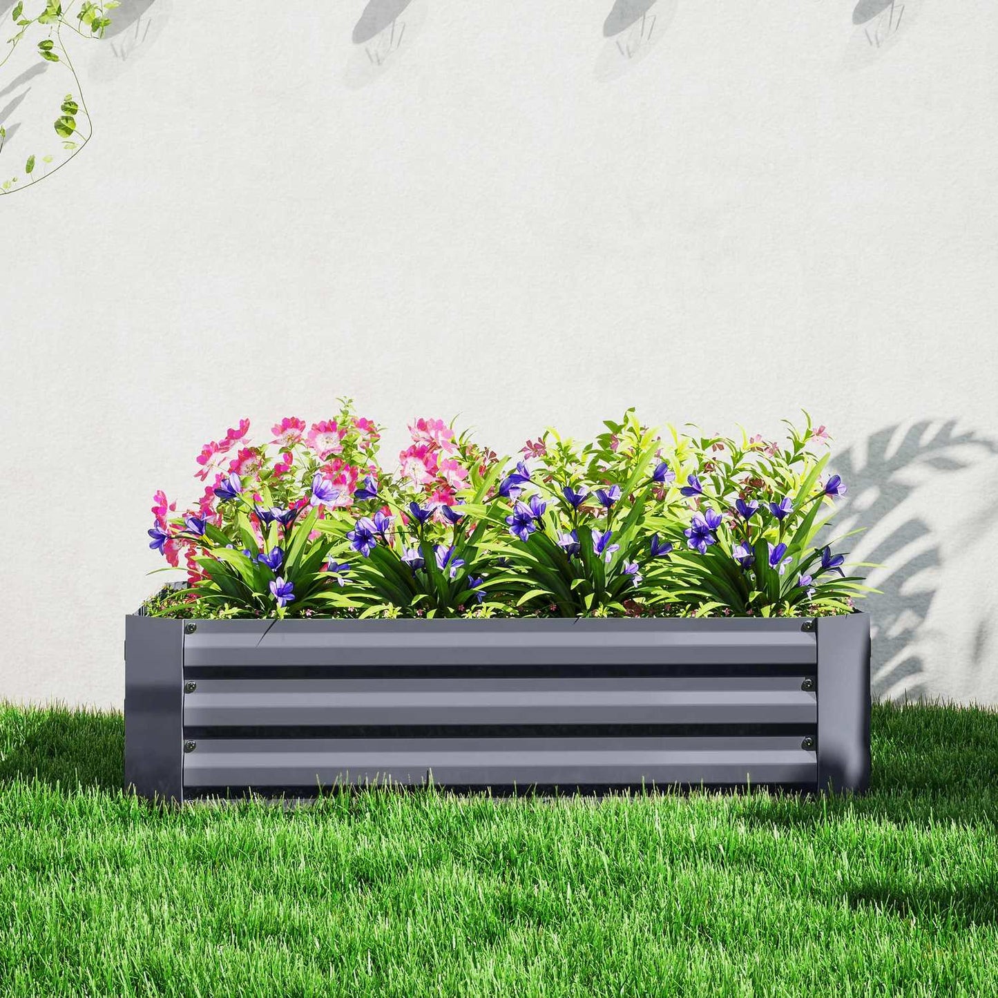 Steel garden bed 120x90x30 cm - Stackable & durable