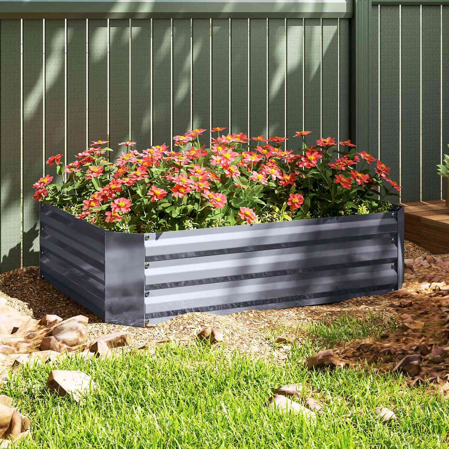 Steel garden bed 120x90x30 cm - Stackable & durable