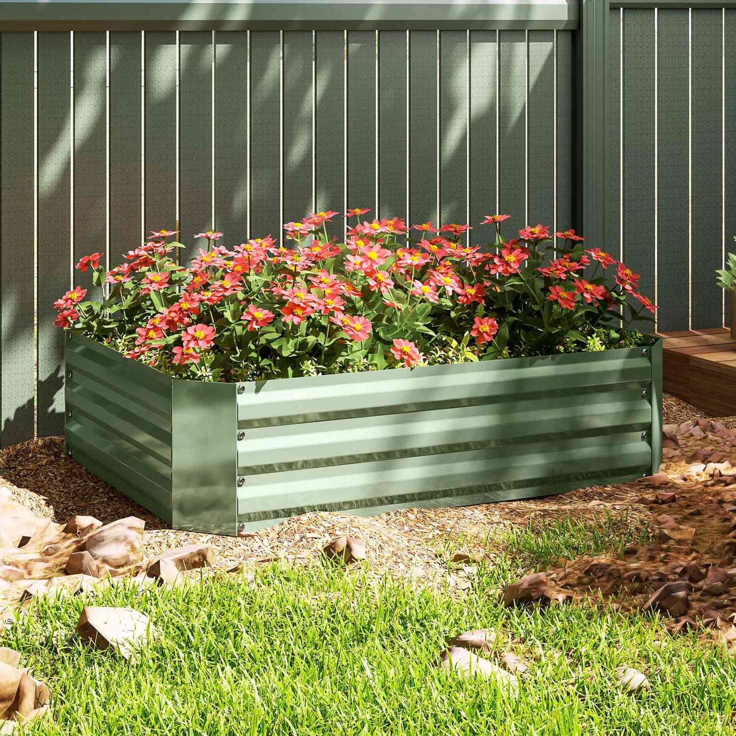 Steel garden bed, stackable, 120x90x30 cm