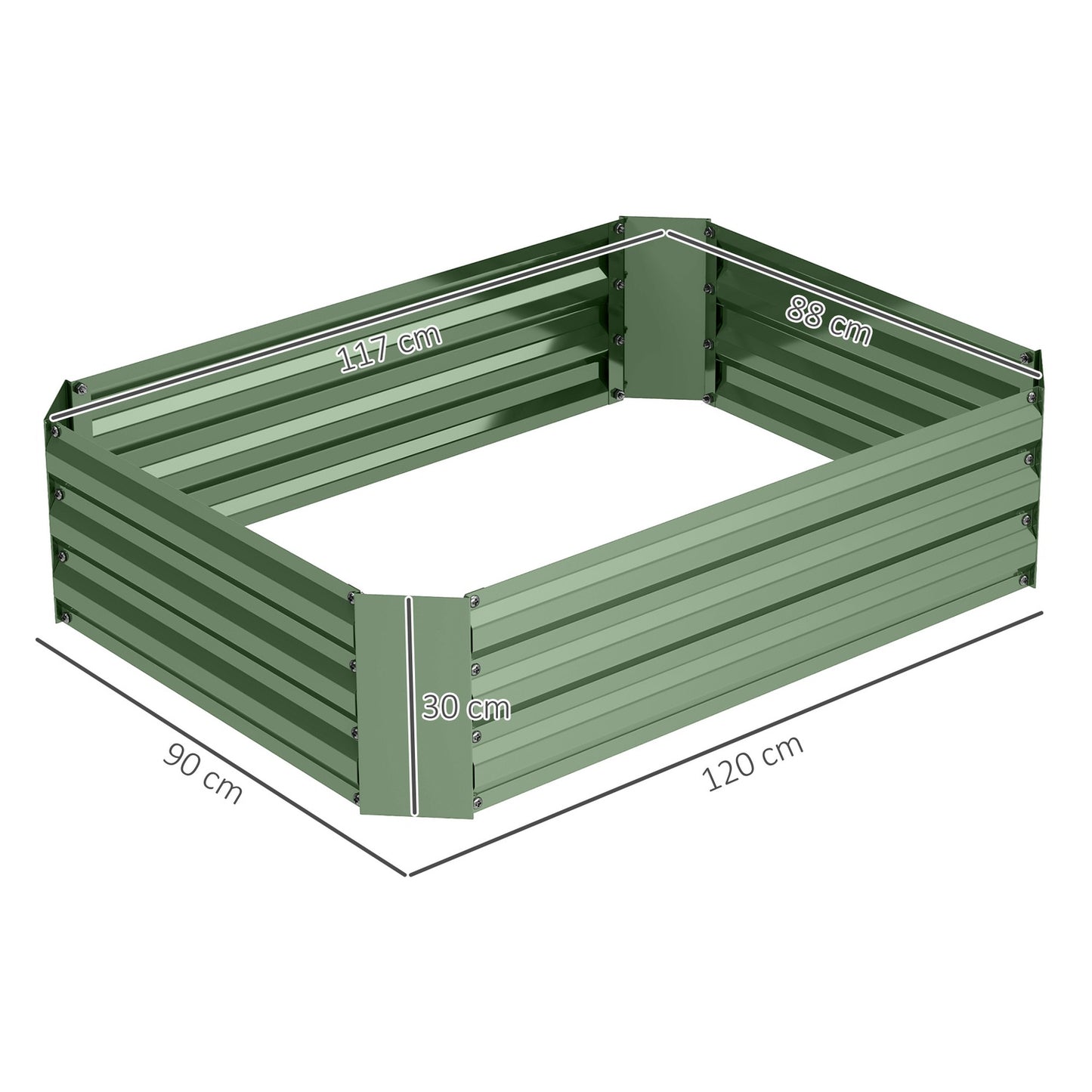Steel garden bed, stackable, 120x90x30 cm