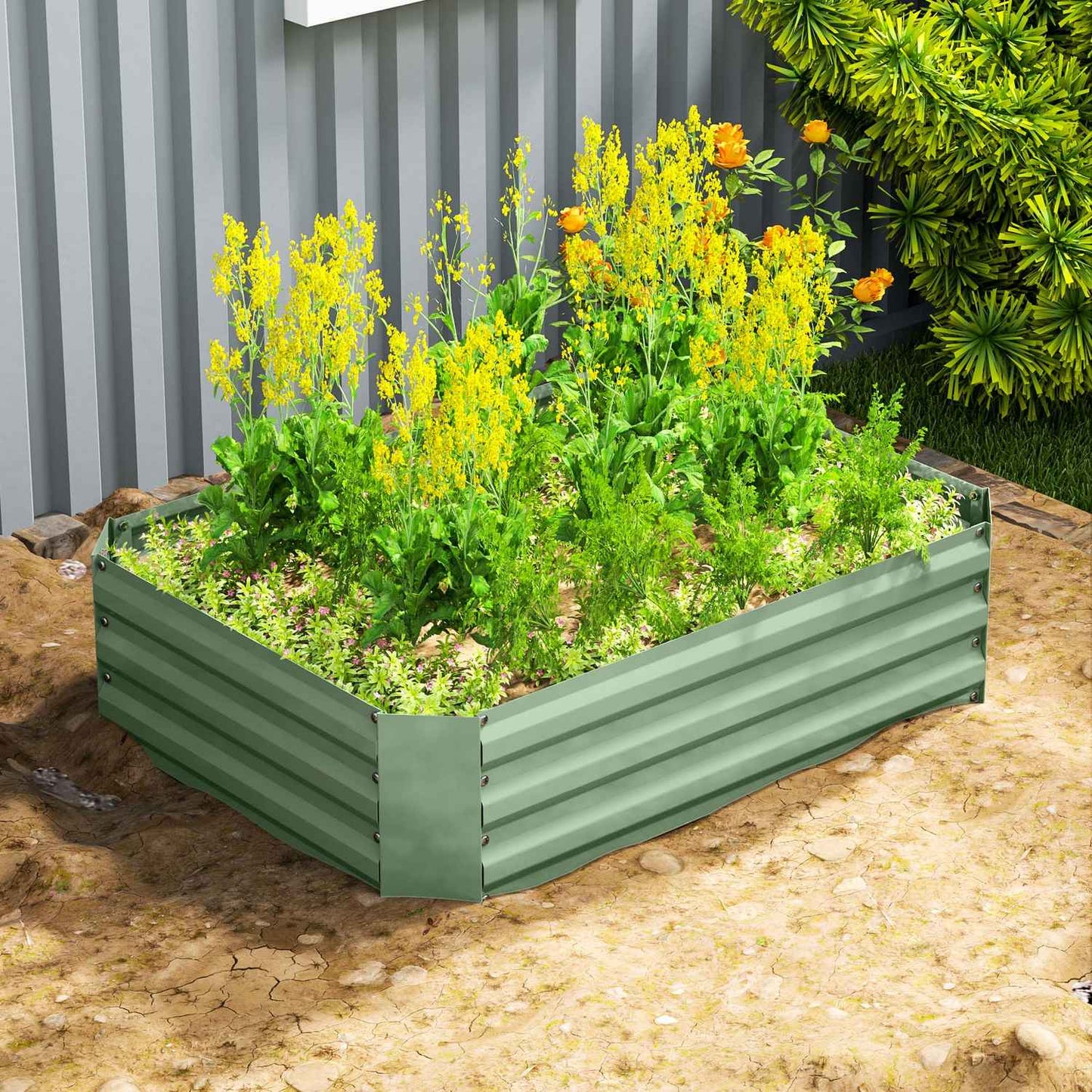 Steel garden bed, stackable, 120x90x30 cm