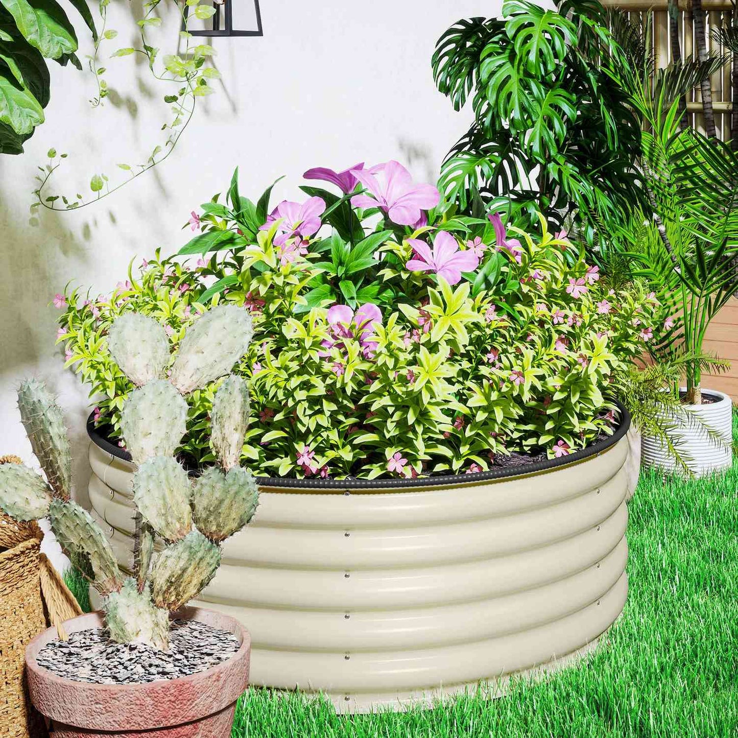 Steel garden bed, 120x120x43 cm, stackable planting
