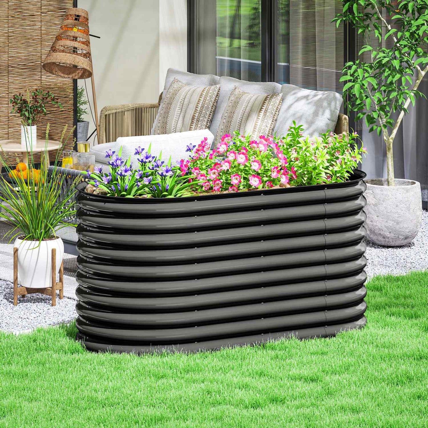 Steel garden bed - 160x80x80 cm, stackable planting