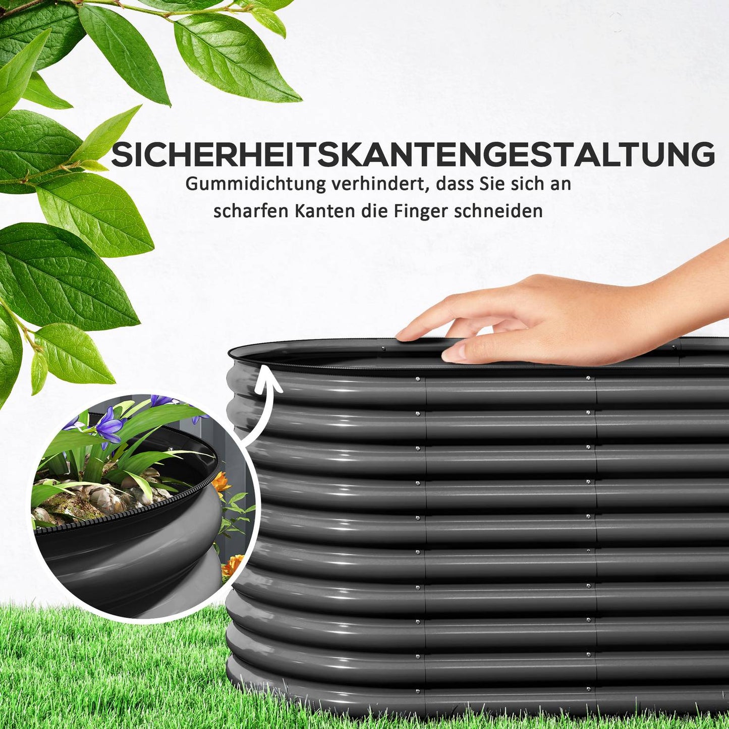 Steel garden bed - 160x80x80 cm, stackable planting