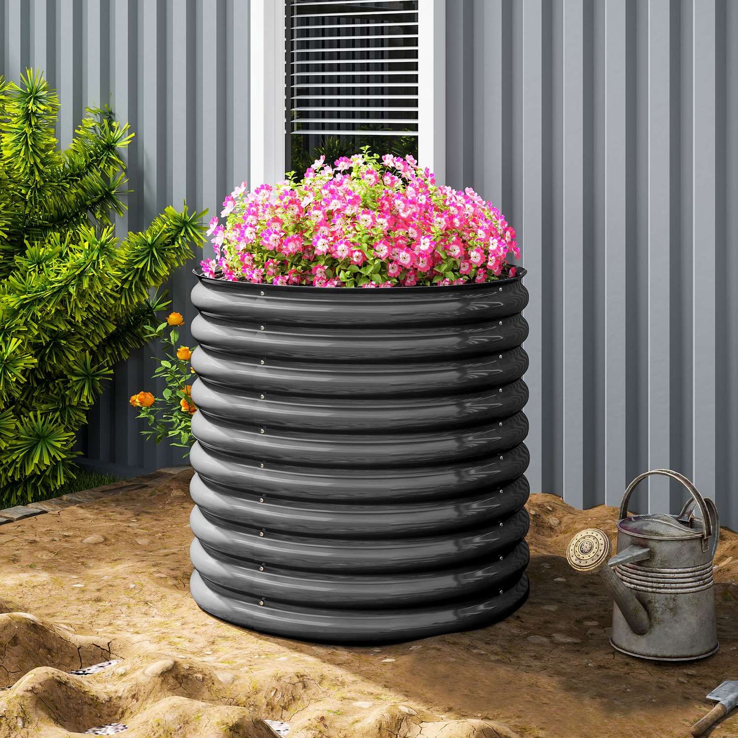 Steel garden bed - 160x80x80 cm, stackable planting