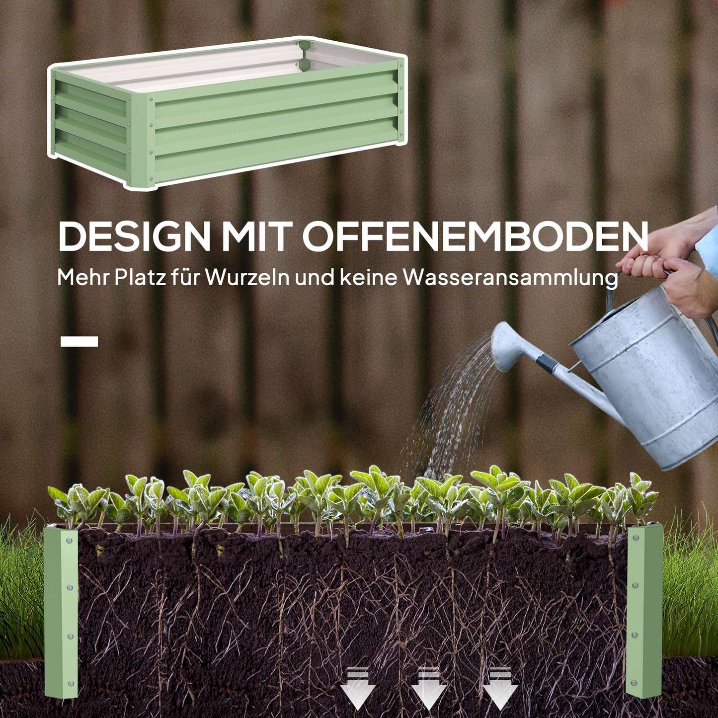 Steel garden bed, weatherproof, 120 x 60 x 30.5 cm