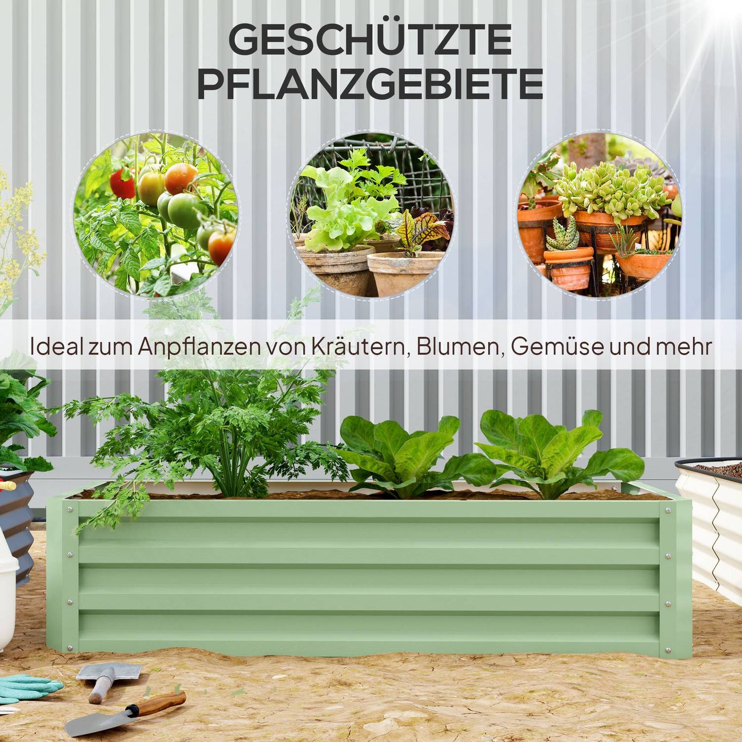 Steel garden bed, weatherproof, 120 x 60 x 30.5 cm