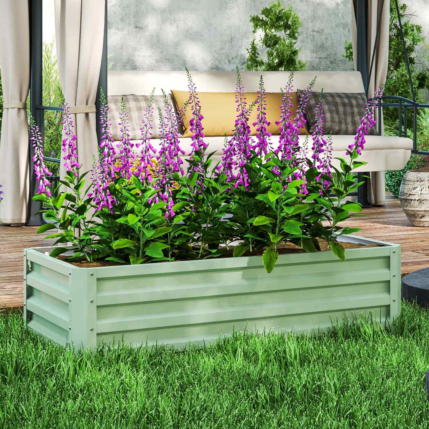 Steel garden bed, weatherproof, 120 x 60 x 30.5 cm