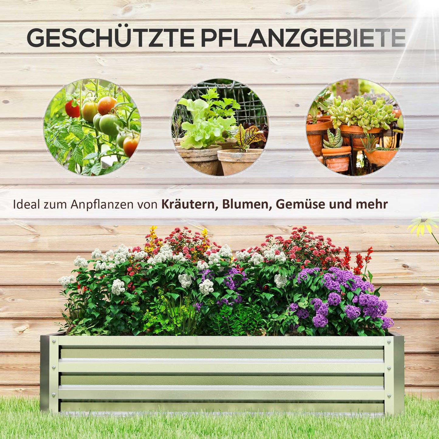Garden bed in steel - rustproof, weatherproof (120x60x30.5 cm)