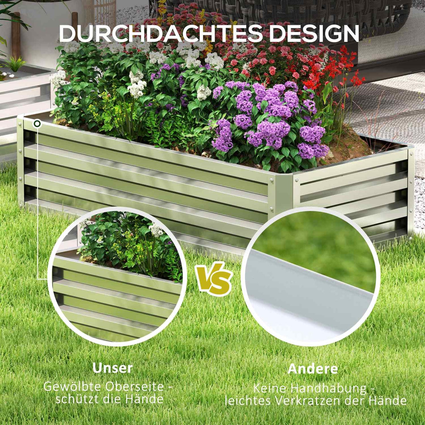 Garden bed in steel - rustproof, weatherproof (120x60x30.5 cm)