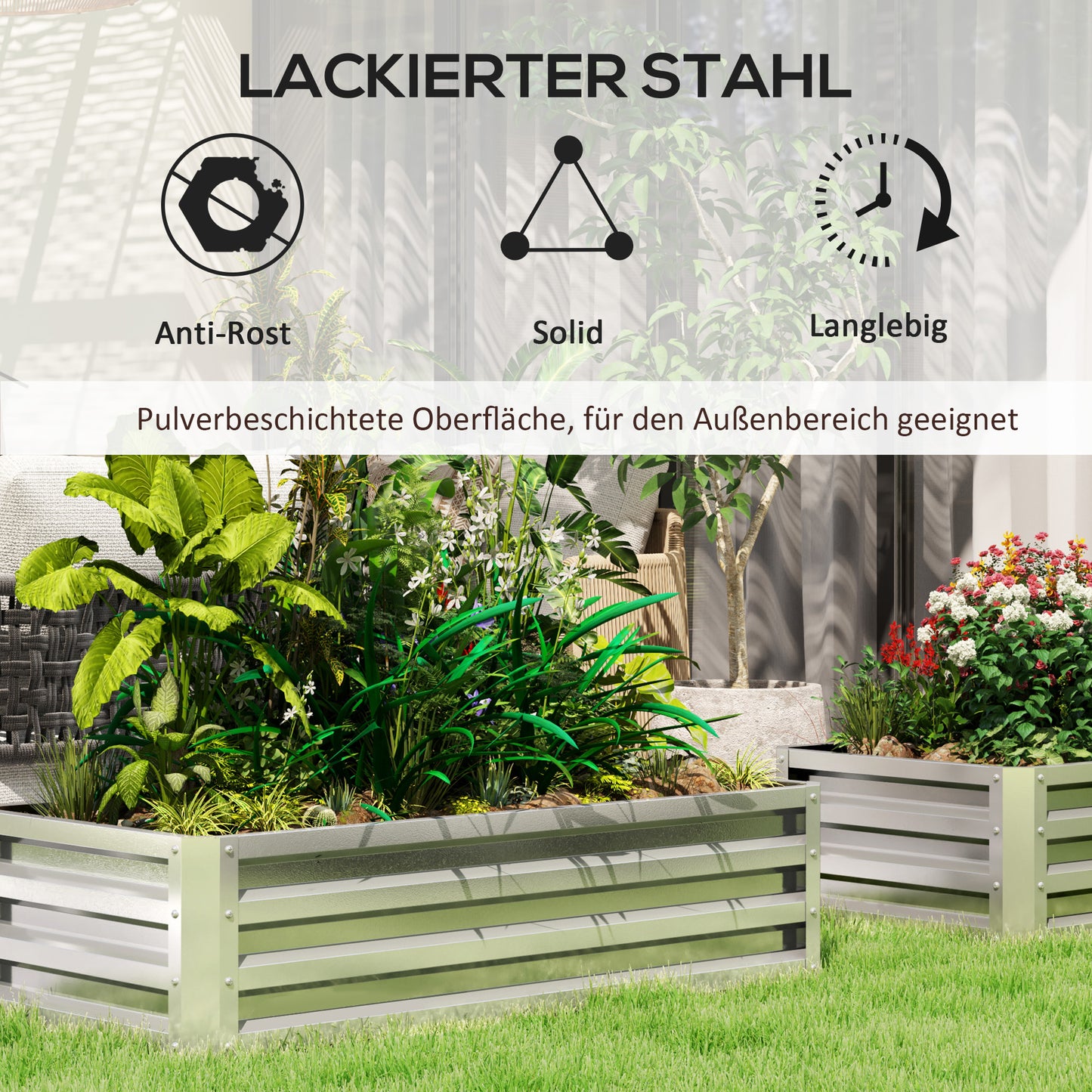 Garden bed in steel - rustproof, weatherproof (120x60x30.5 cm)