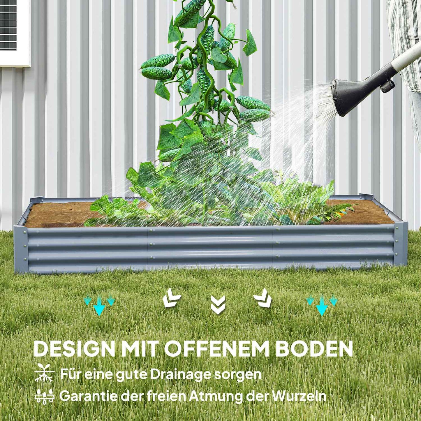 Garden bed in steel - Rust-resistant, 240x120x30 cm