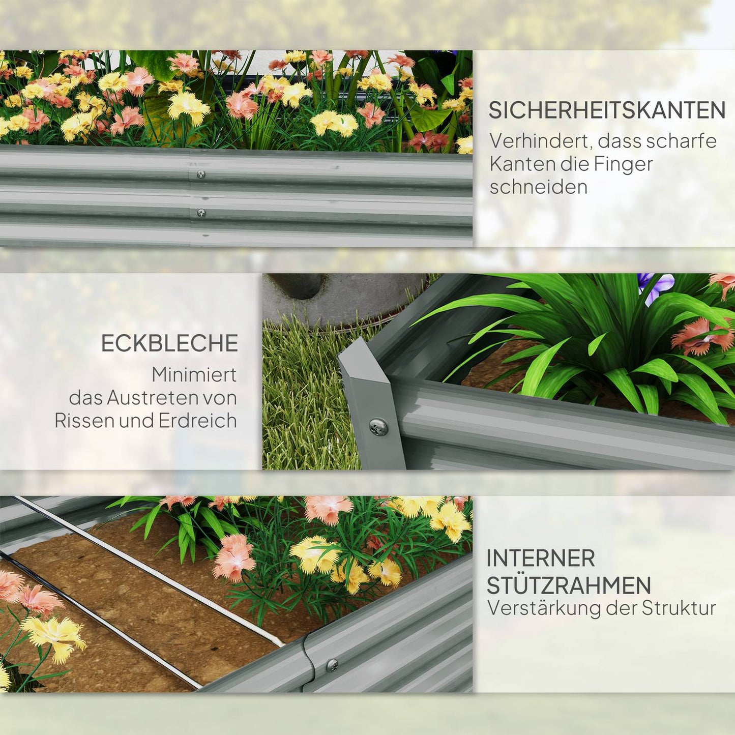 Steel garden bed - rustproof, weatherproof, 180x90x30 cm