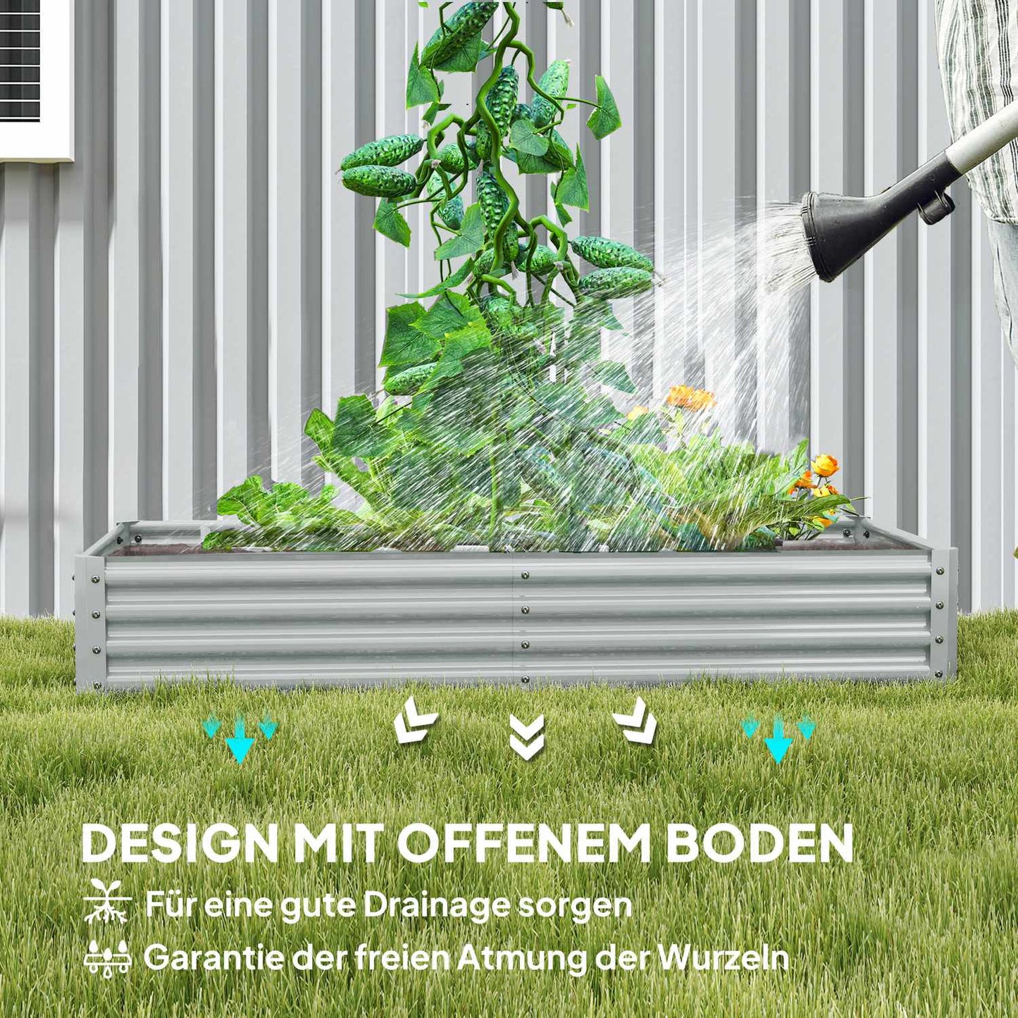 Steel garden bed - rustproof, weatherproof, 180x90x30 cm