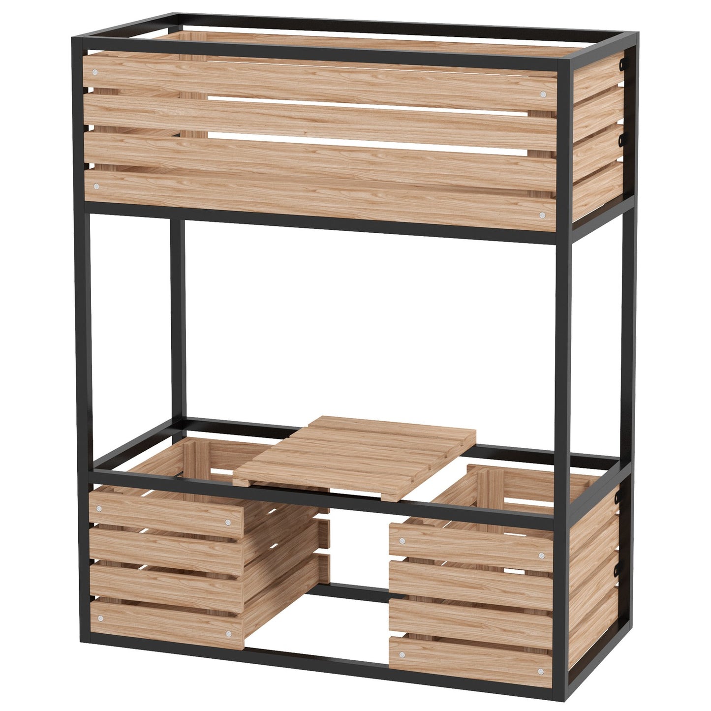 Garden raised bed with shelf, 2-level 83x39x100 cm