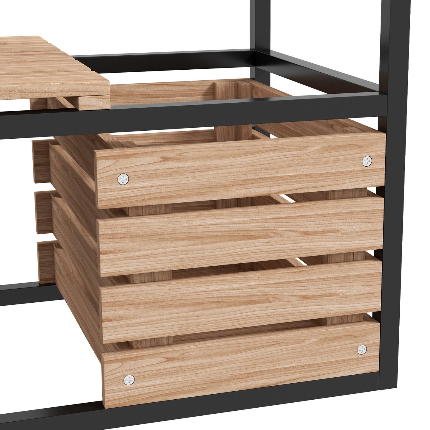 Garden raised bed with shelf, 2-level 83x39x100 cm