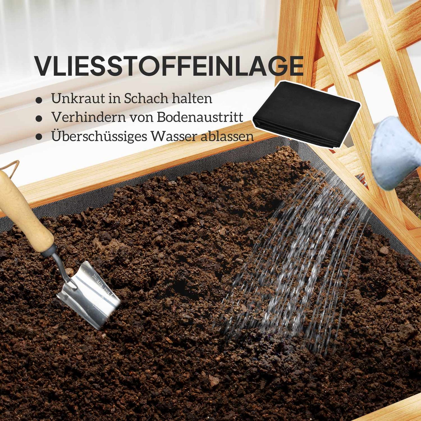 Garden pot with trellis for climbing plants