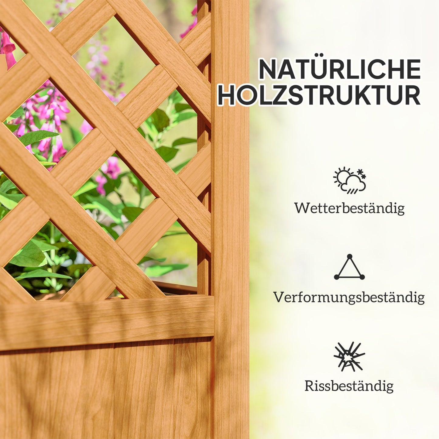 Garden pot with trellis for climbing plants