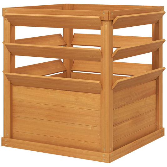 Raised Garden Bed with Trellis, Spruce Wood, 65x65x73 cm