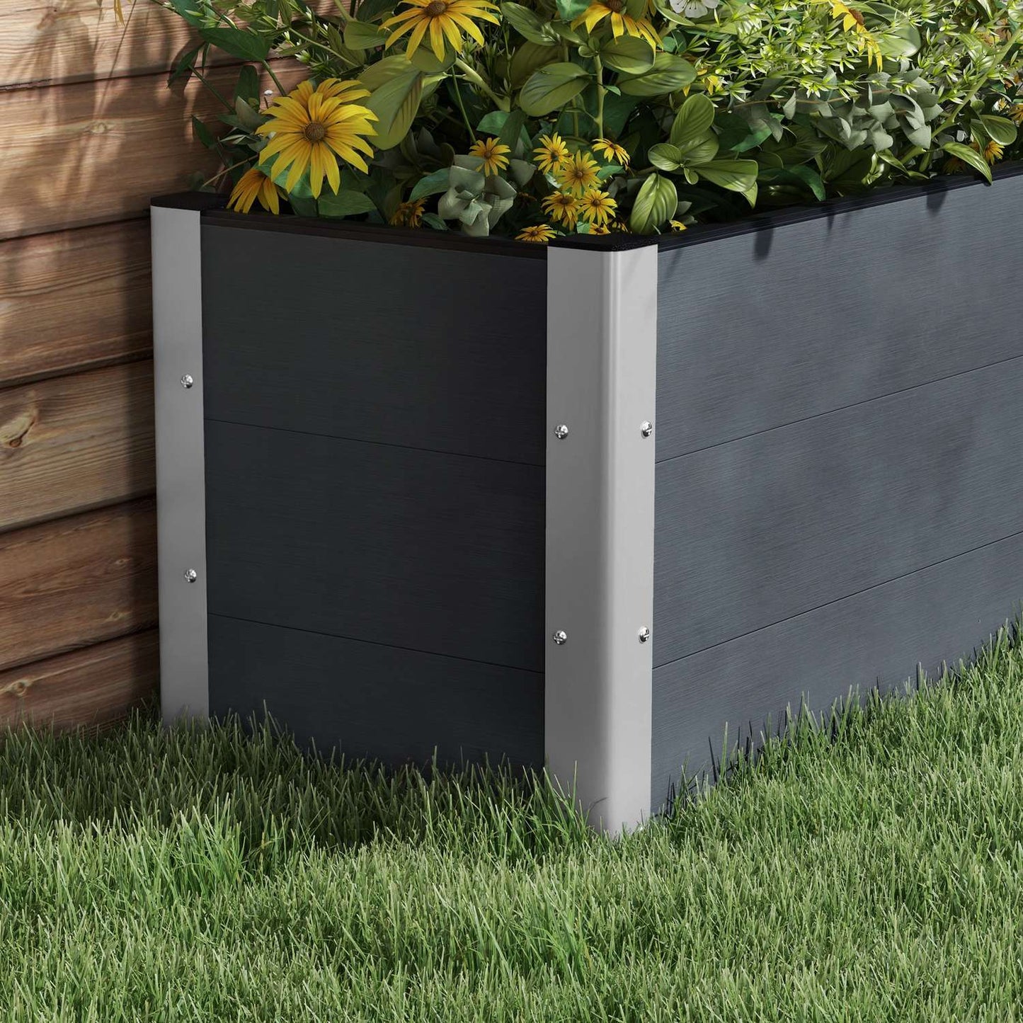 Raised garden bed 200x50x56cm for vegetables & herbs