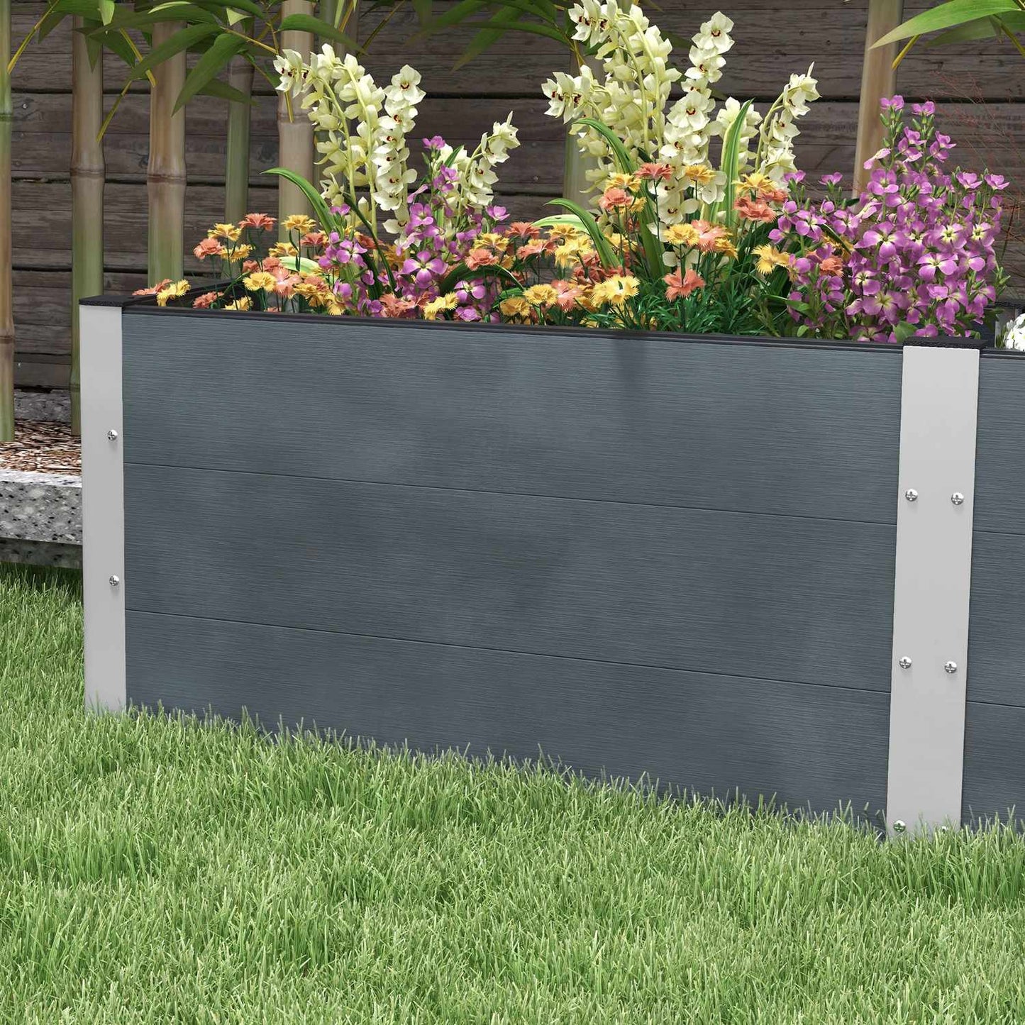Raised garden bed 200x50x56cm for vegetables & herbs